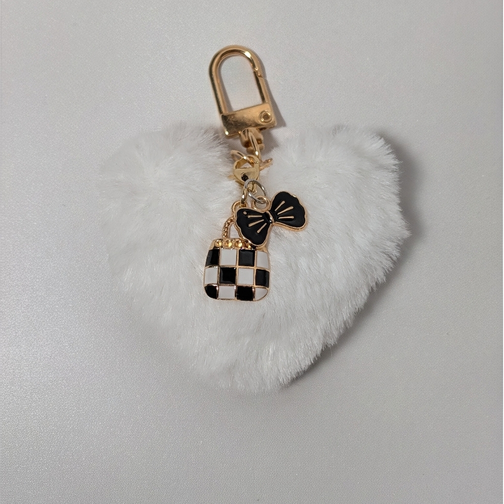 Handcrafted Plush Heart Bag Charm | Mini Luxe Accent